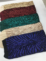Tissu en maille extensible 3% élasthanne avec paillettes et sequins, dentelle Hoh R327