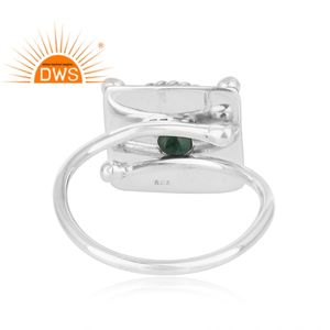Bague en émeraude verte, vente en gros, design ethnique, argent sterling 925, bague pour femmes, bijoux, collection classique - Product Image 3