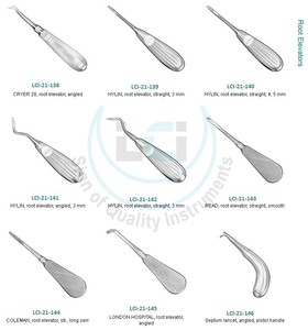 Elevadores dentales de lujo, Set de elevadores rectos y curvados, de acero inoxidable alemán, para Raíces dentales - Product Image 3