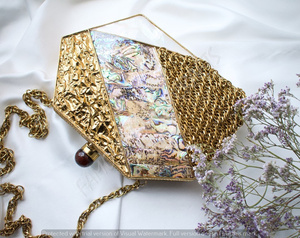 ผู้ส่งออกและผู้ผลิตหรูหราทองเหลืองคลัทช์กับซับฝังมือทำงานบนชายแดนในราคาที่ดีที่สุด - Product Image 1