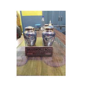 Urna Funeraria de Latón de 6 Pulgadas con Diseño de Pájaros en Camino a Casa, Recuerdo Conmemorativo, Suministros Funerarios, Estilo Americano, BABY BRASSWORLD INDIA - Product Image 1