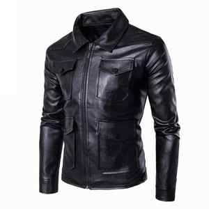TIMESUNION-chaqueta de cuero para hombre, moda de negocios, ropa de cuero para otoño e invierno, informal - Product Image 2