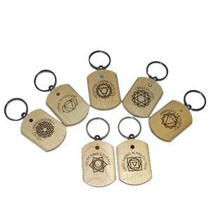 Get Online Engraved Seven Chakra Symbols Keyring Set : Engraved Seven Chakra Symbols Keyring Set for Sale - Product Image 1