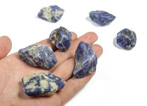 Piedras rugosas de sodalita, cristal Mineral curativo de cuarzo irregular, chakra de cristal reiki para decoración curativa, 2022 - Product Image 2