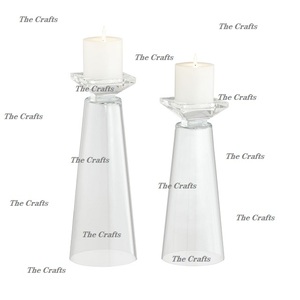 Ensemble de porte-bougies de Noël en acrylique, design classique fait main, impression en relief, deux tailles et formes personnalisées pour mariage et maison - Product Image 2
