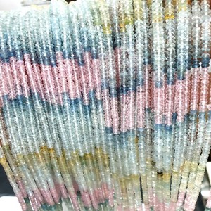 AAA Grade Natural Multi Aquamarine Faceted Rondelle <b>Beads</b> Strand for Jewelry Setting <b>Directly</b> From Manufacturer - Product Image 4