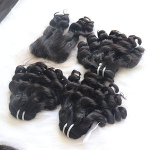 Las mejores extensiones de cabello humano vietnamita Remy de grado 12A, extensiones de cabello rizado crudo rizado de Color Natural profundo hinchable - Product Image 1