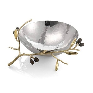 Cuencos de metal con plataforma plateada para fruta, cuencos redondos para vajilla y restaurante, uso multiusos, modernos, nuevo diseño - Product Image 3