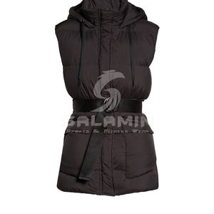 Wholesale <b>Sleeveless</b> New Fashion Winter Breathable High Quality Zipper up Pockets Puffer Jackets for Women's - Product Image 5