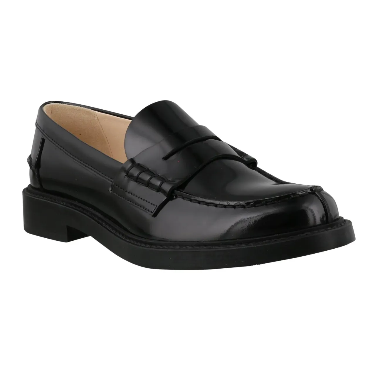 OEM luxury patent leather loafers flat high quality women shoes