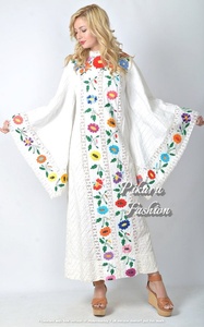 Colección de lujo 2024 para mujer, vestido caftán elegante étnico Floral de manga larga con bordado pesado tejido hasta el suelo - Product Image 6