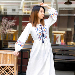 chinese dress ladies Fernanda Floral Embroidered Mexican Dress- Vestido Mexicano Bordado main image 0