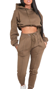 Chándal de algodón de punto a la moda, conjunto de dos piezas cómodo, novedad, gran oferta, 2021 - Product Image 3