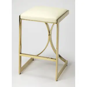 Casual made in India At low price Modern Bar Simple Antique Design Golden Frame Stool For Cafes Hotel Restaurant Pub Casino uses