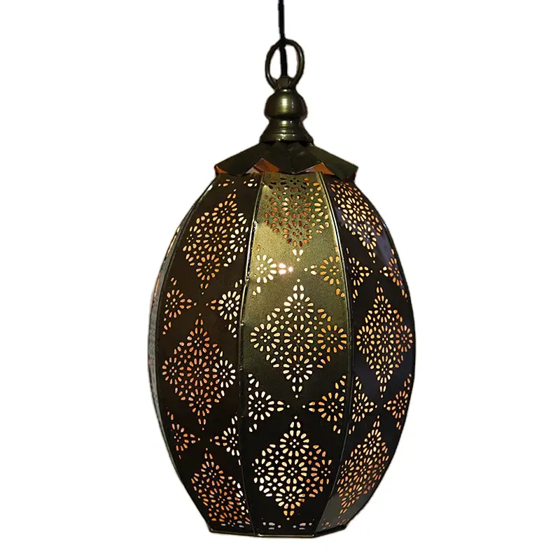 Lanterne métallique décorative de Style moderne, lanterne marocaine et marocaine, lampe Antique suspendue