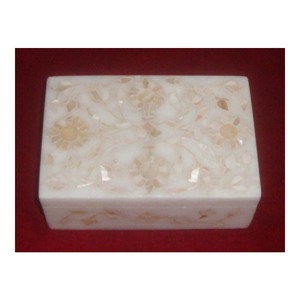 Joyero de nácar de mármol blanco más vendido con diseño creativo de forma rectangular a bajo precio para decoración del hogar - Product Image 1