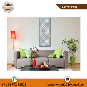 Exporter of High Quality Wall <b>Decorative</b> <b>MDF</b> Wood Carving Mirror Wall <b>Panel</b> Rectangular Shaped Hand Carved Mirror <b>Panel</b> - Product Image 2