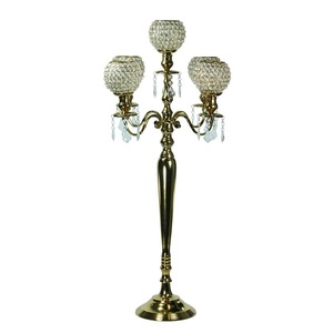 Candélabre moderne en cristal plaqué or, centre de table créatif, bougeoir vintage en métal, décoration d'intérieur, bougie artisanale - Product Image 2