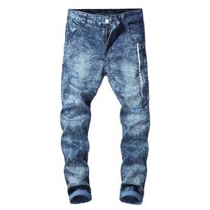 กางเกงยีนส์ผ้าฝ้ายขาดๆสำหรับผู้ชายกางเกงยีนส์ขายาว100% พิเศษมีสไตล์สั่งผลิตได้ตามต้องการ - Product Image 2