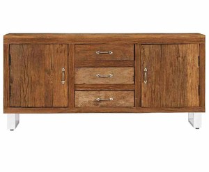 Sleeper aparador de madera con patas de hierro, aparador de madera antigua - Product Image 6