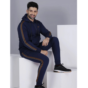 Ensemble de survêtement pour homme adulte de haute qualité, bleu marine, manches longues, fermeture éclair, grande taille, hiver - Product Image 3