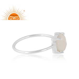 Anillo de Plata de Ley 925 con piedra lunar de arcoíris Natural, joyería fina, venta al por mayor - Product Image 2