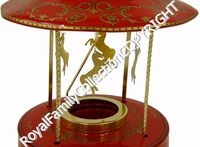 Carrousel de bougies chauffe-plat en céramique style bohème Royal Family, mécanisme rotatif, couleur rouge et or, décoration de table durable pour hôtels et anniversaires