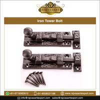 Boulon de tour en fer vintage |   Loquet de porte noir mat robuste, quincaillerie de construction de porte, pièces de quincaillerie pour meubles anciens