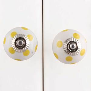 Boutons de tiroir en céramique blanche à pois de haute qualité, vente en gros, poignées de porte d'armoire de commode DCK-75 - Product Image 4