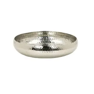 Handmade Kitchenware Iron Metal <b>Large</b> Round Serving <b>Bowl</b> With Hammered Design Silver for Salad <b>Mixing</b> <b>Bowl</b> - Product Image 1