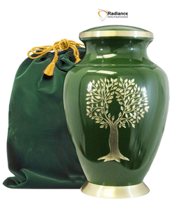 Aria, urna de cremación de latón de alta calidad, estilo americano, diseño de vida de árbol, precio al por mayor, servicios de entierro conmemorativo para adultos decorativos - Product Image 2