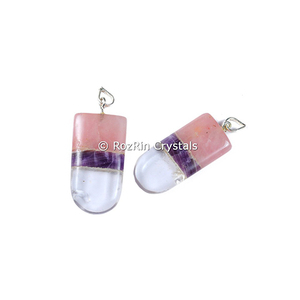 จี้รูปขนมหวานแบบเชื่อมต่อกัน RAC ซื้อจี้หินจักระ คริสตัลธรรมชาติ เครื่องประดับบำบัดเรกิ ขายส่งสำหรับผู้หญิงผู้ชาย - Product Image 1