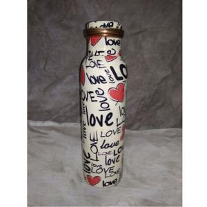 Bouteille d'eau en cuivre 2L avec couvercle à boire direct Revêtement anti-corrosion écologique Accessoire d'extérieur pour la course à pied Adultes - Product Image 1