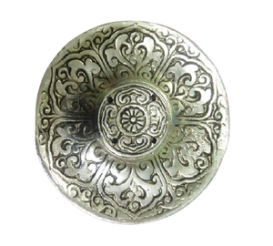 ที่วางธูปอะลูมิเนียมทรงกลมทำมือ พร้อมที่ดักขี้เถ้า สีเงินโบราณ สำหรับธูปหอมและอโรมาเธอราพี - Product Image 5