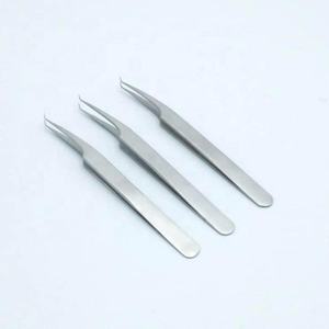 แหนบต่อขนตาแบบโค้ง90 45องศาสีเงินสำหรับเครื่องมือความงาม - Product Image 1