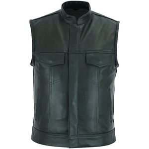 Gilet en cuir personnalisé de haute qualité pour hommes pour moto vélo respirant nouvelle mode porter pour l'hiver bouton décoration OEM Service - Product Image 1