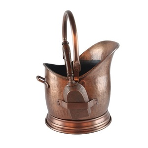 <b>Marvelous</b> Design Coal Bucket With Shovel Handmade Copper Coal <b>Storage</b> Basket For Fire Pit Accessories - Product Image 3