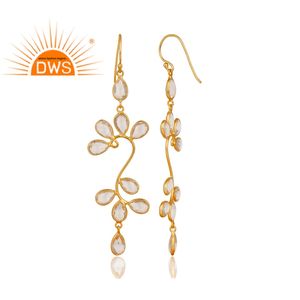 Boucles d'oreille en cristal naturel Quartz, bijou pendant, en argent Sterling 925, plaqué or jaune 18k, vente en gros, livraison gratuite - Product Image 2