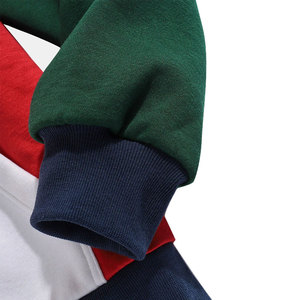 Vente en gros de sweats à capuche pour hommes, hiver, en polaire unie, coupe ample, patchwork, pour le sport, marque privée - Product Image 6