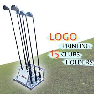 金属15洞高尔夫球杆架架和零售推杆驱动器支架展示