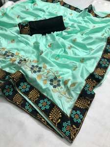 Dernier créateur Kanchipuram Sarees vêtements de fête et de mariage en soie pour femmes Banarasi chemisier en soie de coton vêtement tissu doux - Product Image 6