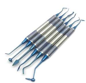 Ensemble d'instruments de spatule de remplissage composite dentaire à forte demande 6 pièces bleu titane CE ISO approuvé - Product Image 5