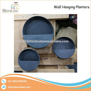 Jardinières murales rondes fabriquées à la main avec pot demi-rond en métal zinc effet patiné au prix de gros - Product Image 3