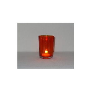 Vantage ภาชนะใส่เทียนแกะสลักลายนูนแก้วสีแดงสไตล์แฟนซีที่ใส่เทียนเคลือบเงา - Product Image 1