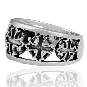 Cross <b>Ring</b> <b>Plain</b> Handmade <b>Ring</b> 925 Sterling Silver Jewelry - Product Image 2