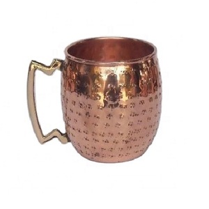 Mug à Moscow Mule en cuivre antique de haute qualité, doublure en étain de qualité supérieure, mug à bière en cuivre avec poignée en laiton, prix de gros - Product Image 1