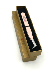 แหนบต่อขนตาสแตนเลสเคลือบผงพีชรัสเซียปรับแต่งโลโก้ได้ตามต้องการ - Product Image 5