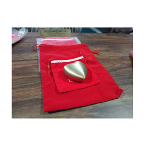 Souvenir en forme de cœur en laiton avec boîte en velours, urne de crémation, fournitures commémoratives, brasworld inde - Product Image 1