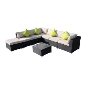 Deluxe Outdoor Patio PE Rattan Wicker 7 sitzer schnitts Sofa Lounge Furniture Set