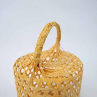 Panier antique en bambou tissé à la main, écologique et naturel, pour le rangement des fruits et des œufs